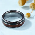 Moda Anillo de tungsteno de 8 mm Piel de madera de madera con hueso de pez tungsten anillos de oro